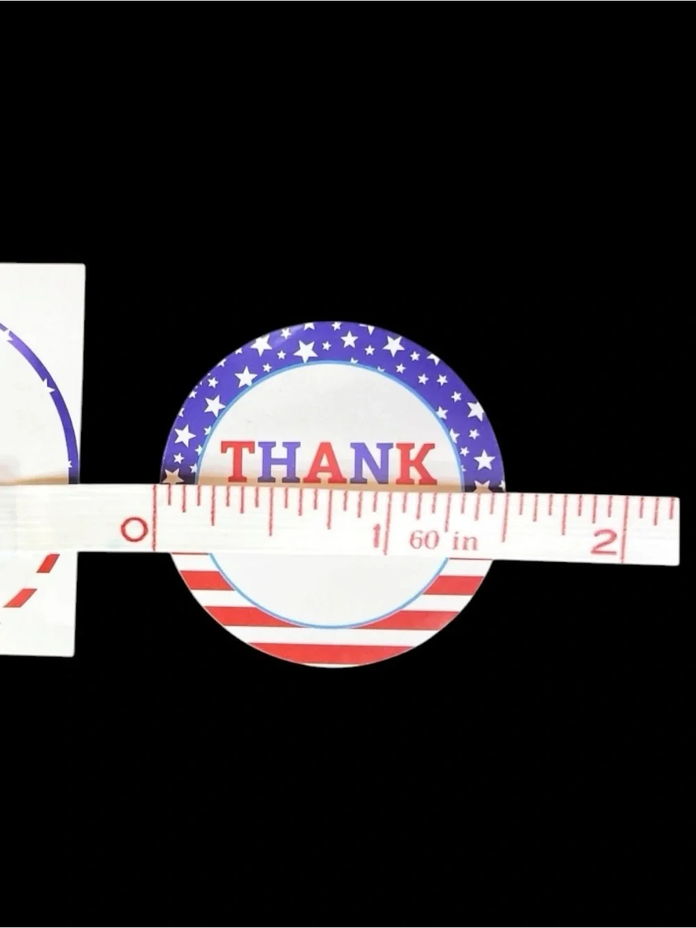 50 Patriotic USA Thank You Stickers 1.5